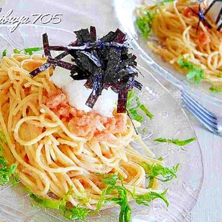 ☆冷静明太子パスタ大根おろしのせ☆